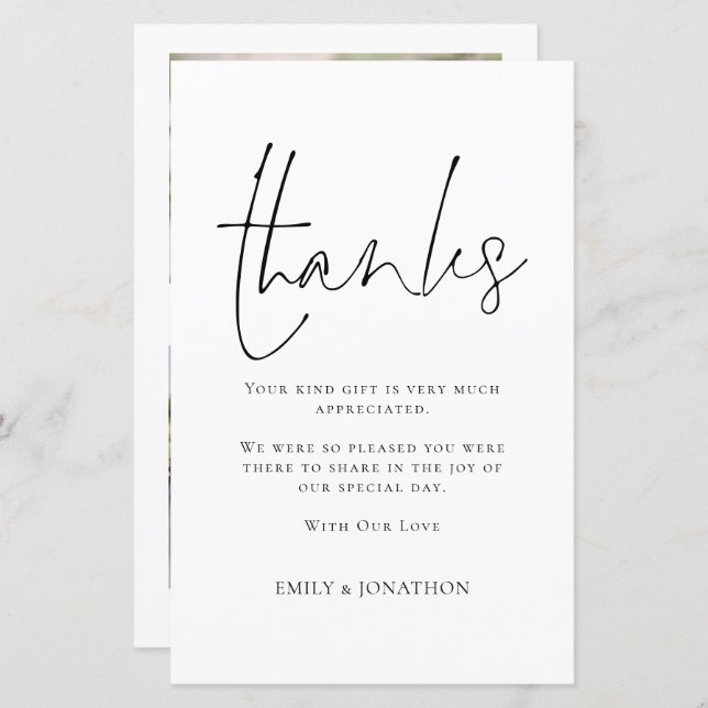 OBRIGADOS de Citação de Colagem de Fotos do Script (Frente/Verso)