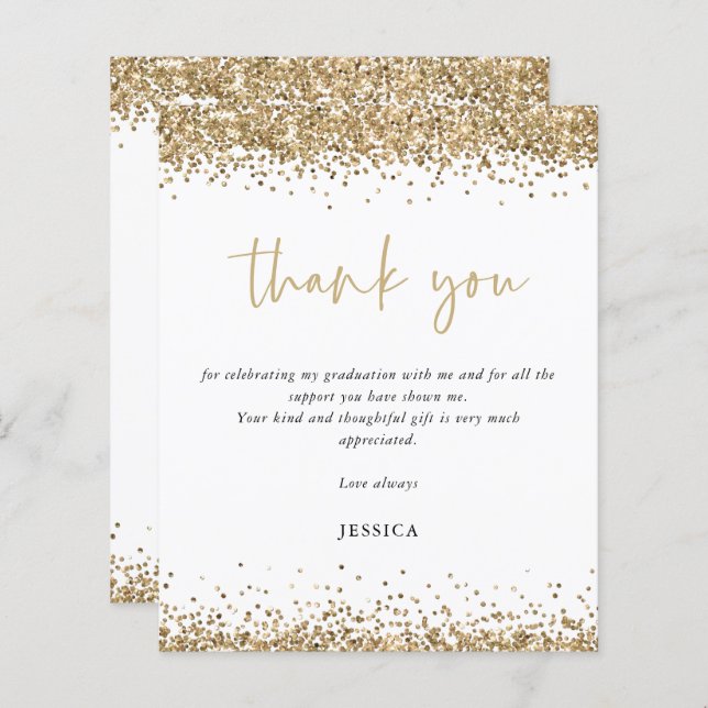 Obrigados de Graduação Dourada Glitter 2024 do Orç (Frente/Verso)