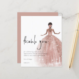 Obrigados de Quinceañera com Cabelo Escuro, Rosa d