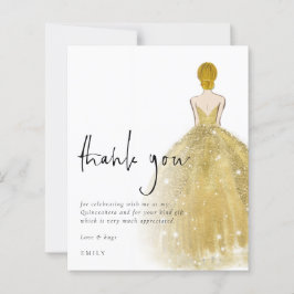 Obrigados de Quinceañera com Foto Blonde Dourada d