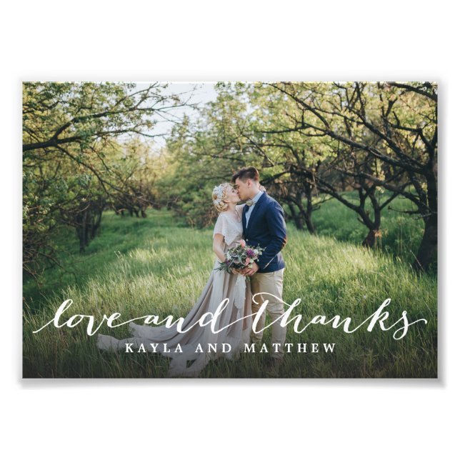 Obrigados e amor Simples Cheio de Script Foto Base (Frente)