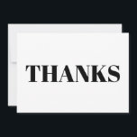 Obrigados, Obrigado, carta elegante branca-negra<br><div class="desc">Obrigados,  Obrigado,  Cartão de Nota preto branco moderno. Elegante,  design moderna.</div>