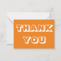 Obrigados, obrigado, cartão branco laranja