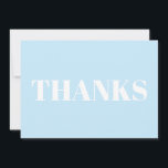 Obrigados, obrigado, cartão moderno branco azul cl<br><div class="desc">Obrigados,  Obrigado,  Cartão de Nota Branco-claro-azul-claro. Elegante,  design moderna.</div>