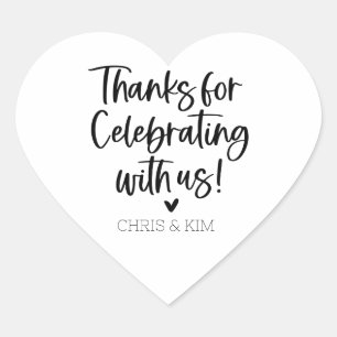 Obrigados para Celebrar com Autocolantes do Coraçã