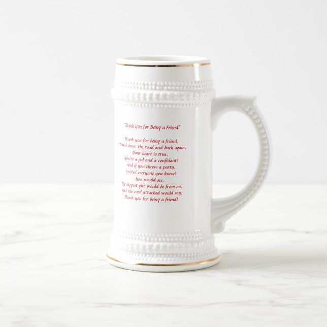 Obrigados para ser meu amigo - caneca de cerveja (Direita)