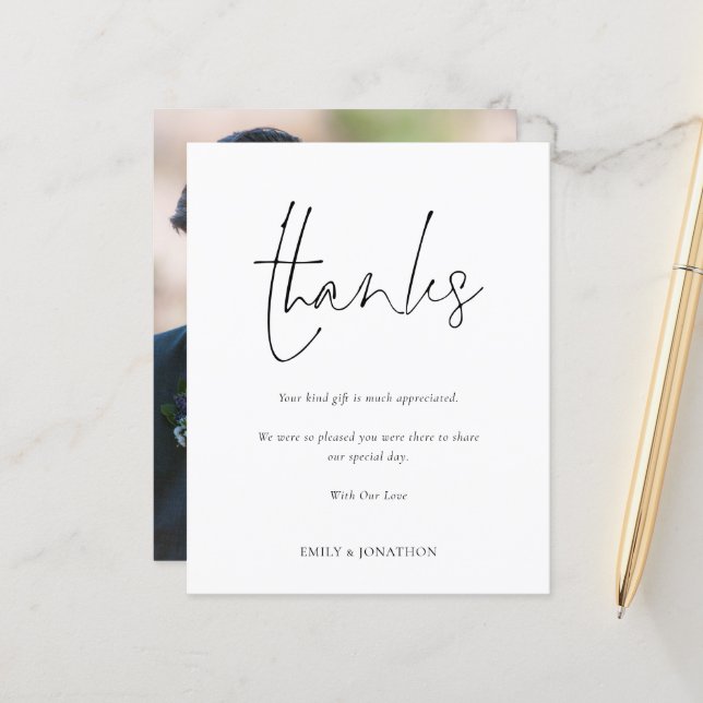 Obrigados recém-casados de Foto de Script de Orçam (Frente/Verso In Situ)