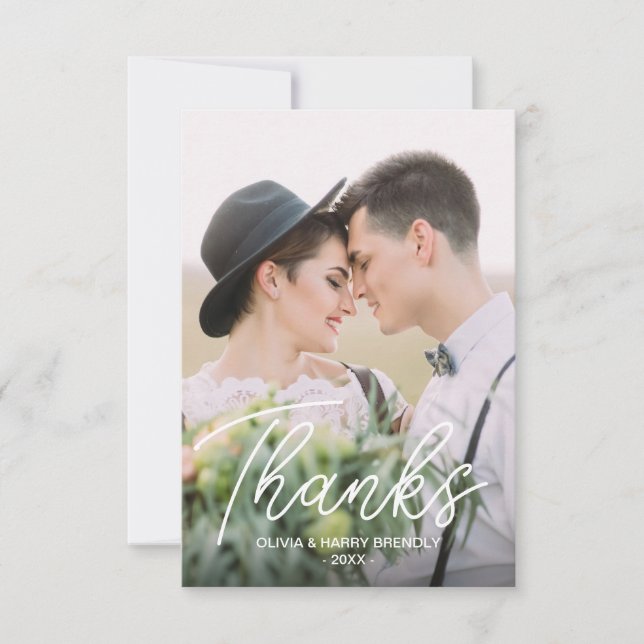 Obrigados Simples 2 Cartões de agradecimentos de C (Frente)