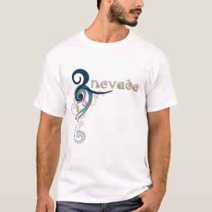 Obscuridade encaracolado azul do t-shirt de Nevada