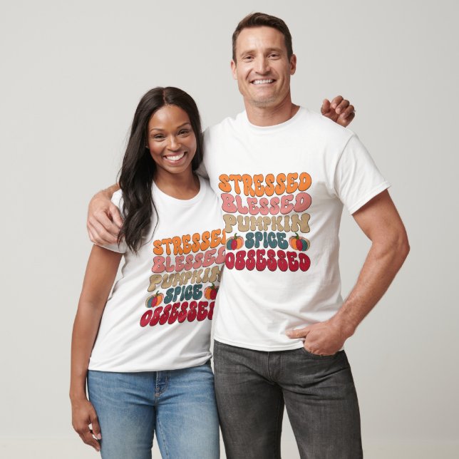 Obsedado por Torta de Abóbora - Camiseta de Outono (Unissex)