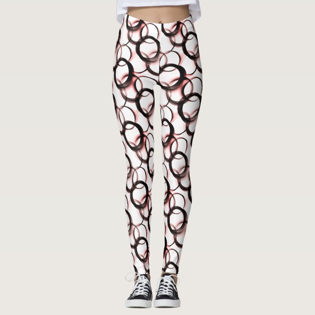 Obsidian Veil Leggings – Monochrome Circles (Frente)