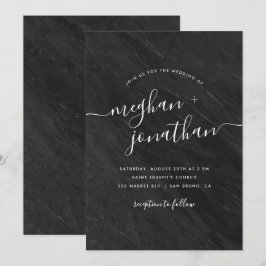 Obsidiana | Convite para Casamento de Marble Negro