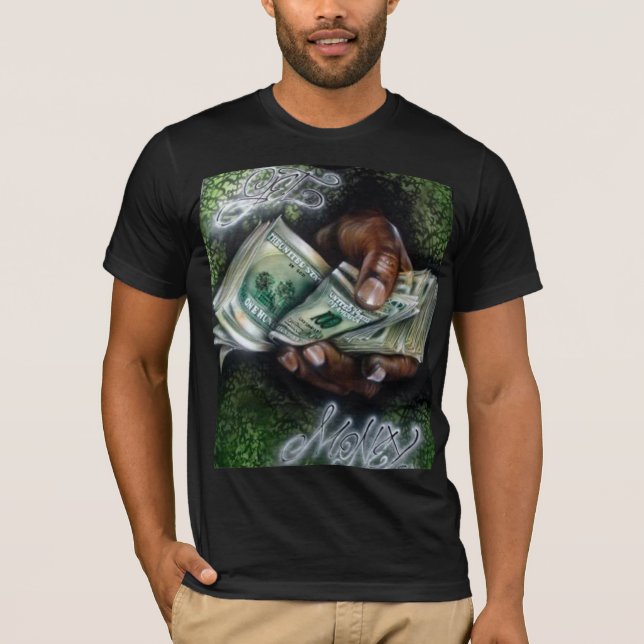 Obtenha a camisa da arte dos grafites do dinheiro (Frente)