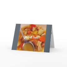 Obtenha logo o cartão bom da canja de galinha