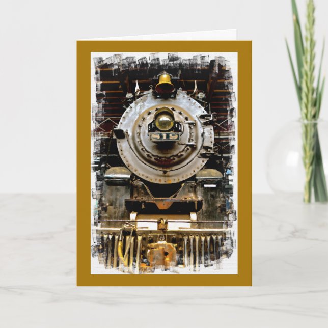 Obtenha o cartão bom do trem do vintage (Frente)