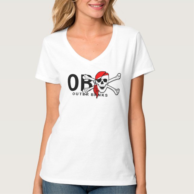 Obx Caveira e Crossbones Pirata T-Shirt (Frente)