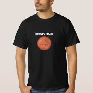 Occupy Mars impressas em T-Shirt