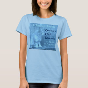 OCD: Camisa Obsessiva do Desordem Gato - Azul