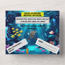 Ocean Adventure Birthday - Cartão plano