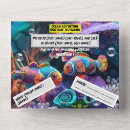 Ocean Adventure Birthday - Cartão plano