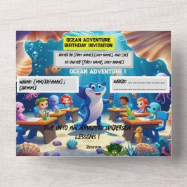 Ocean Adventure Classroom Aniversário - Cartão pla