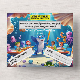 Ocean Adventure Classroom Aniversário - Cartão pla