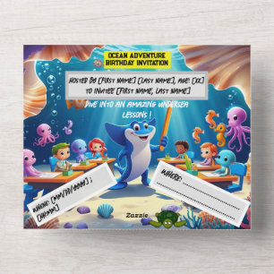 Ocean Adventure Classroom Aniversário - Cartão pla
