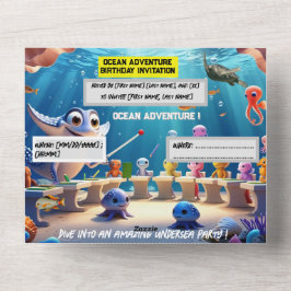 Ocean Adventure Classroom Aniversário - Cartão pla