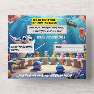 Ocean Adventure Classroom Aniversário - Cartão pla