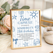 Ocean Animals Time Capsule Table Sign