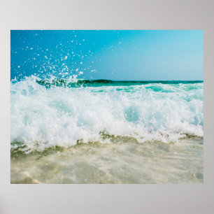 Ocean Beach Sea Waves Coastal Poster