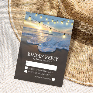 Ocean Beach Sewing String Lights Weding RSVP