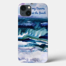 Ocean Beach Shore Water Blue - Personalize w Name