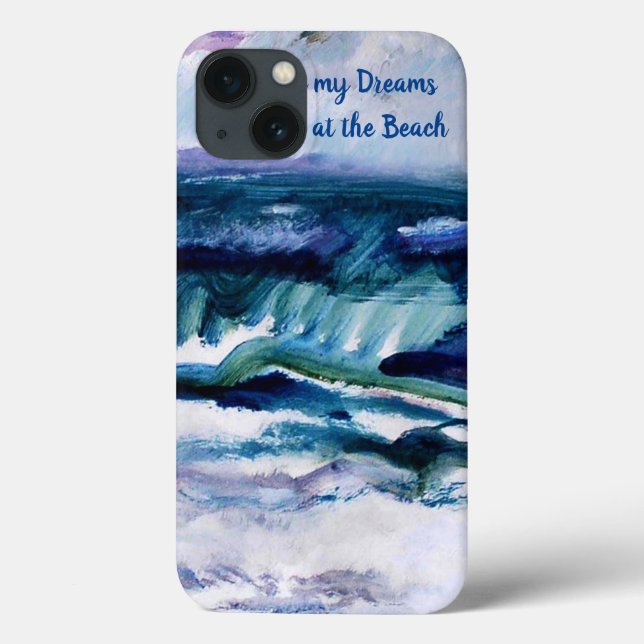 Ocean Beach Shore Water Blue - Personalize w Name (Verso)