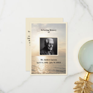 Ocean Funeral Memorial Do Cartões de agradecimento