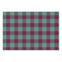 Ocean Green and Mulberry Wood Plaid Burgundy