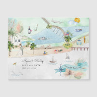 Ocean Isle Beach | Mapa Ilustrado da Carolina do N