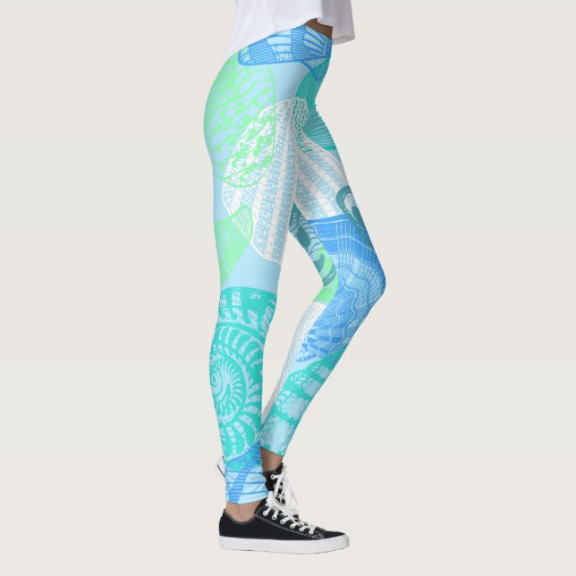 Ocean Life Seamless Pattern Leggings  (Direita)