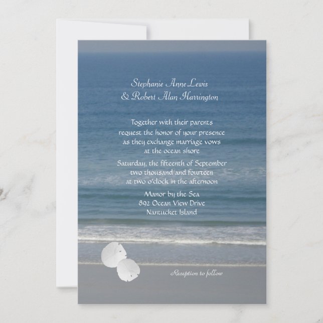 Ocean Love, Convite Para Casamento De Dólar De Are (Frente)
