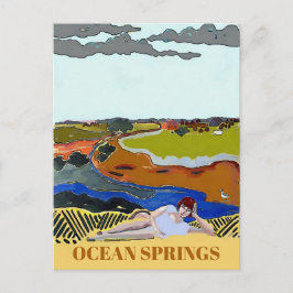 Ocean Spring MS, Cartão Postal Vintage