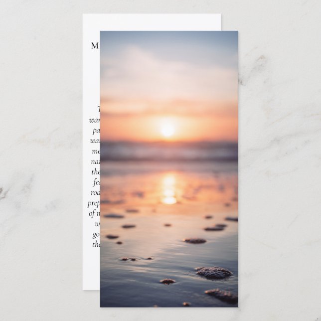 Ocean Sunrise Fotografia Orador Memorial Bookmark (Frente/Verso)