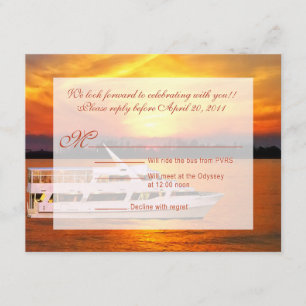 Ocean Sunset Yacht com Faux Vellum Overlay RSVP