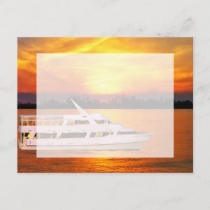 Ocean Sunset Yacht com Faux Vellum Overlay RSVP