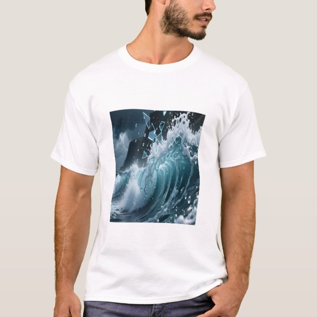Ocean Waves & Sea Foam Graphic T-Shirt for Men (Frente)