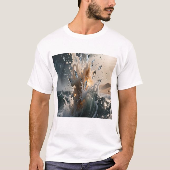 Ocean Waves & Sea Foam Graphic T-Shirt for Men (Frente)