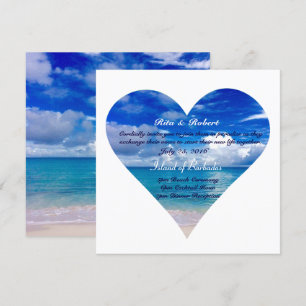Oceano Azul Convite De Casamento Semi-Gloss