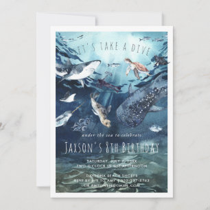 Oceano de Aquarela CONVITE DE ANIVERSÁRIO