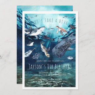 Oceano de Aquarela CONVITE DE ANIVERSÁRIO