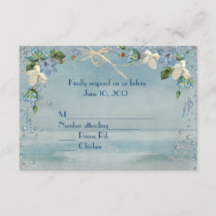 oceano e flores no quadro líquido náutico RSVP