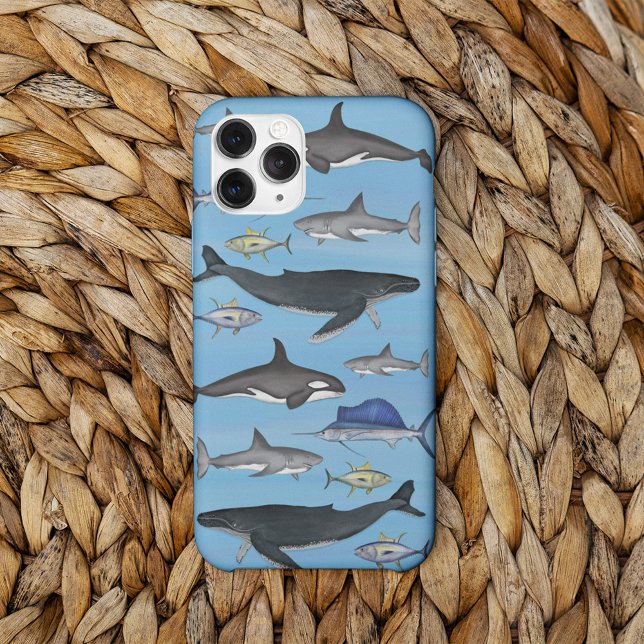 Oceano Tropical Peixes de água do mar (Ocean marine life pattern phone case.)